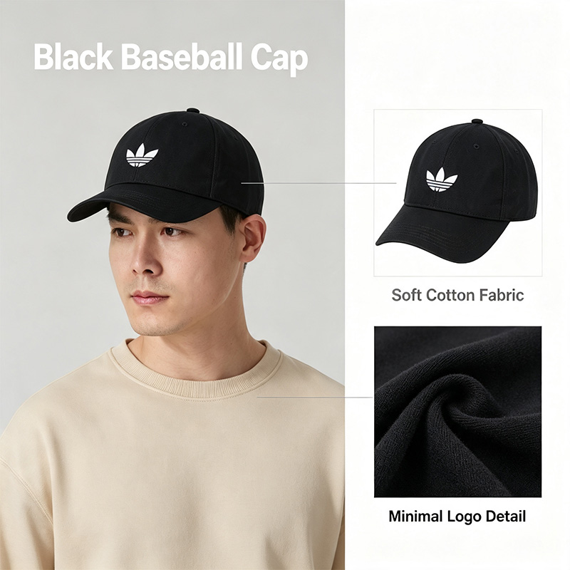 Outdoor Sport Logo - Cappellino da baseball nero Adidas in