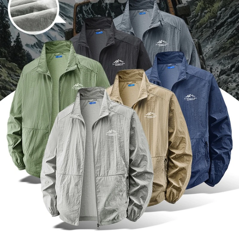 Outdoor Sport Brand Jacket - Giacca Leggera da Uomo per Escursionismo,