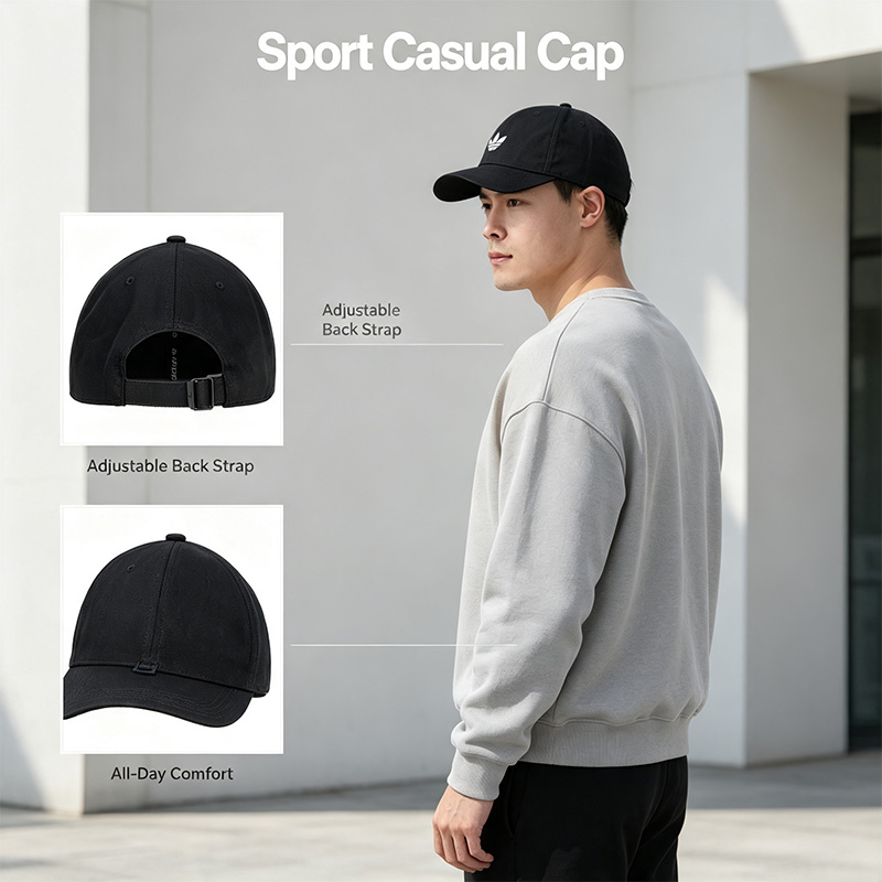 Cappellino da baseball nero Ad - Outdoor Sport Logo recensione e prezzo